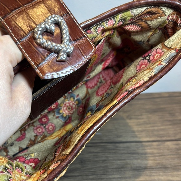 Brighton Ruth Straw Satchel Handbag Purse Shoulder Strap Heart Magnetic Snap - Picture 3 of 11